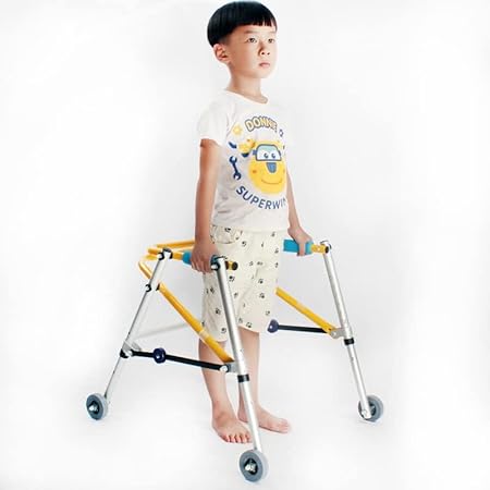 eOnekart CP Child Rollator Walker | Lightweight Foldable Reverse Walker for Kids | Soft Wheels | Aluminum Frame | Height Adjustable | Child Stand & Mobility Support for Cerebral Palsy