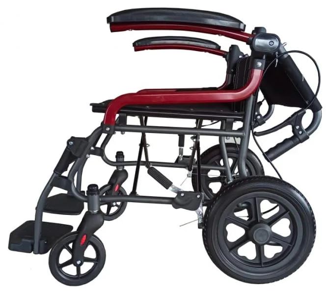 Karma Ryder 6 MWC-AR FR-F12 Lightweight Folding Wheelchair for Easy Compact Mobility | MS Frame | Flip Up Arm Rest & Footrest | Ergonomic Comfortable Seating | Attendant Brake
