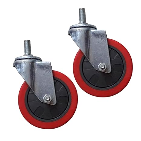 eOnekart 3 Inch Castor Wheel Complete Set 4Pcs with Thread | Replacement for Wheelchair & Mobility Equipment | Heavy Duty Durable Smooth Rolling Universal Front Wheel Spare Part | Quick Install