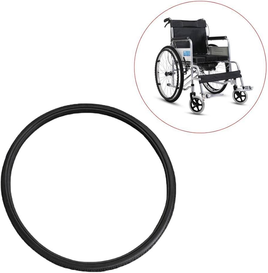 Replacement Wheelchair Puncture Proof Solid PU Rear Wheel Tires 22 Inch (22Γ1 3/8) Black (Pack Of 1)