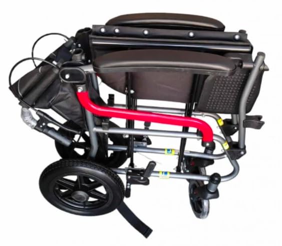 Karma Ryder 6 MWC-AR FR-F12 Lightweight Folding Wheelchair for Easy Compact Mobility | MS Frame | Flip Up Arm Rest & Footrest | Ergonomic Comfortable Seating | Attendant Brake