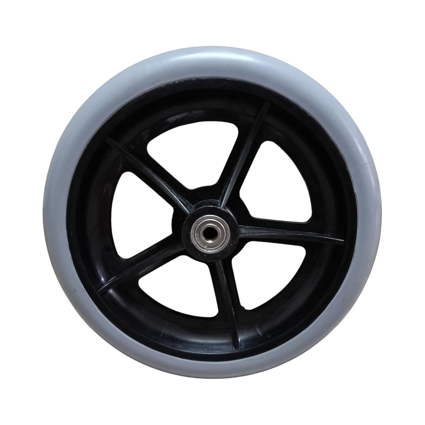 eOnekart Premium Imported 8 Inch Front Caster PU Wheel Replacement for Wheelchair With Bearing - Grey (Pack of 1)