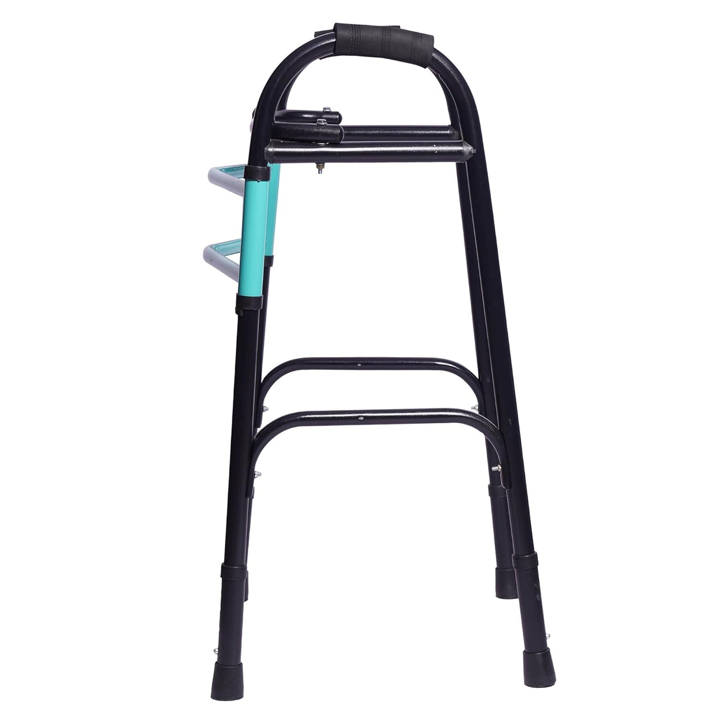 eOnekart Lightweight Height Adjustable Folding Walker with Reciprocal Action | Foldable, Portable Mobility Support for Seniors, Adults, Patients | Anti-Skid Legs, Easy Walking Aid