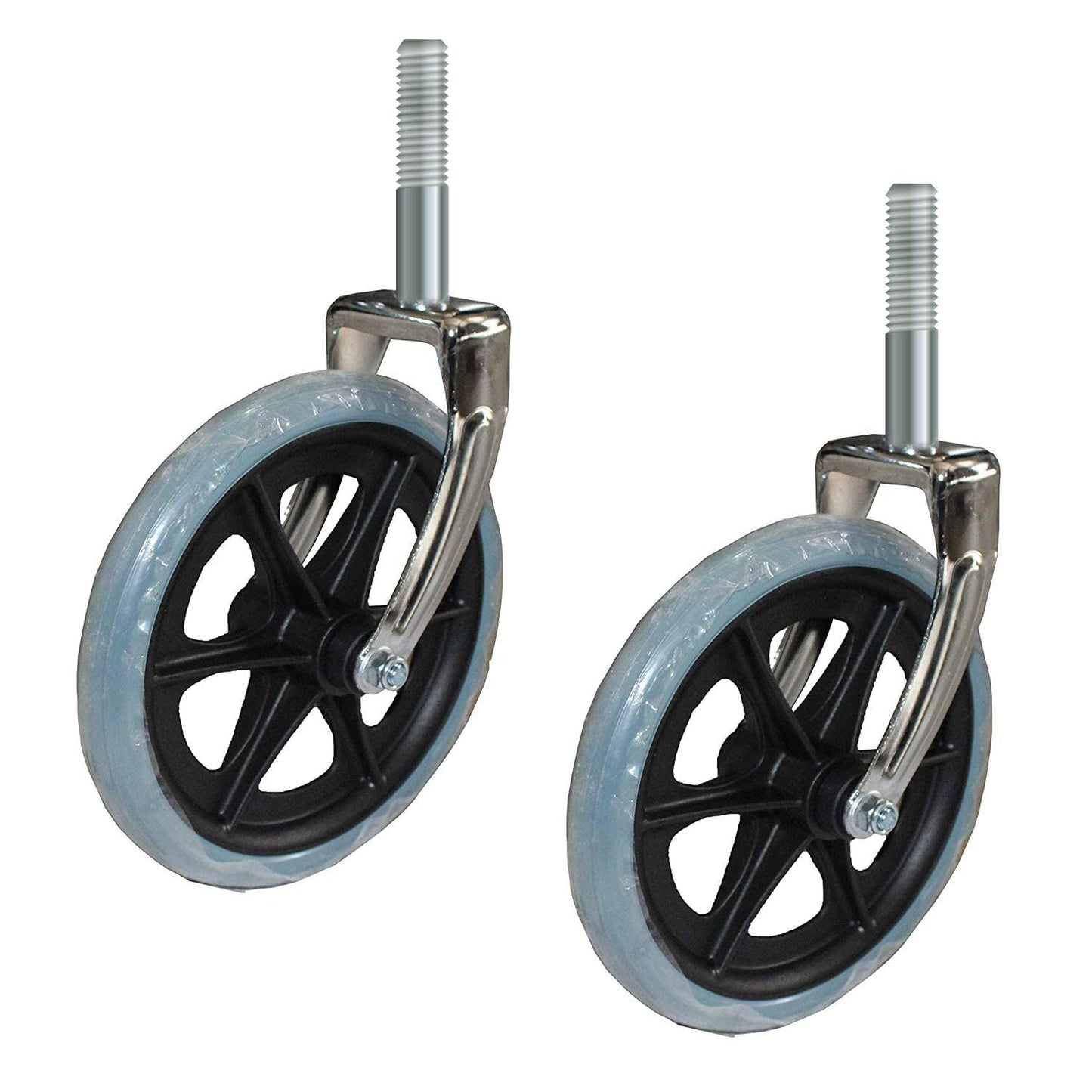 8 Inch Front Caster Wheel With Fork for Wheelchair (Pack of 2)