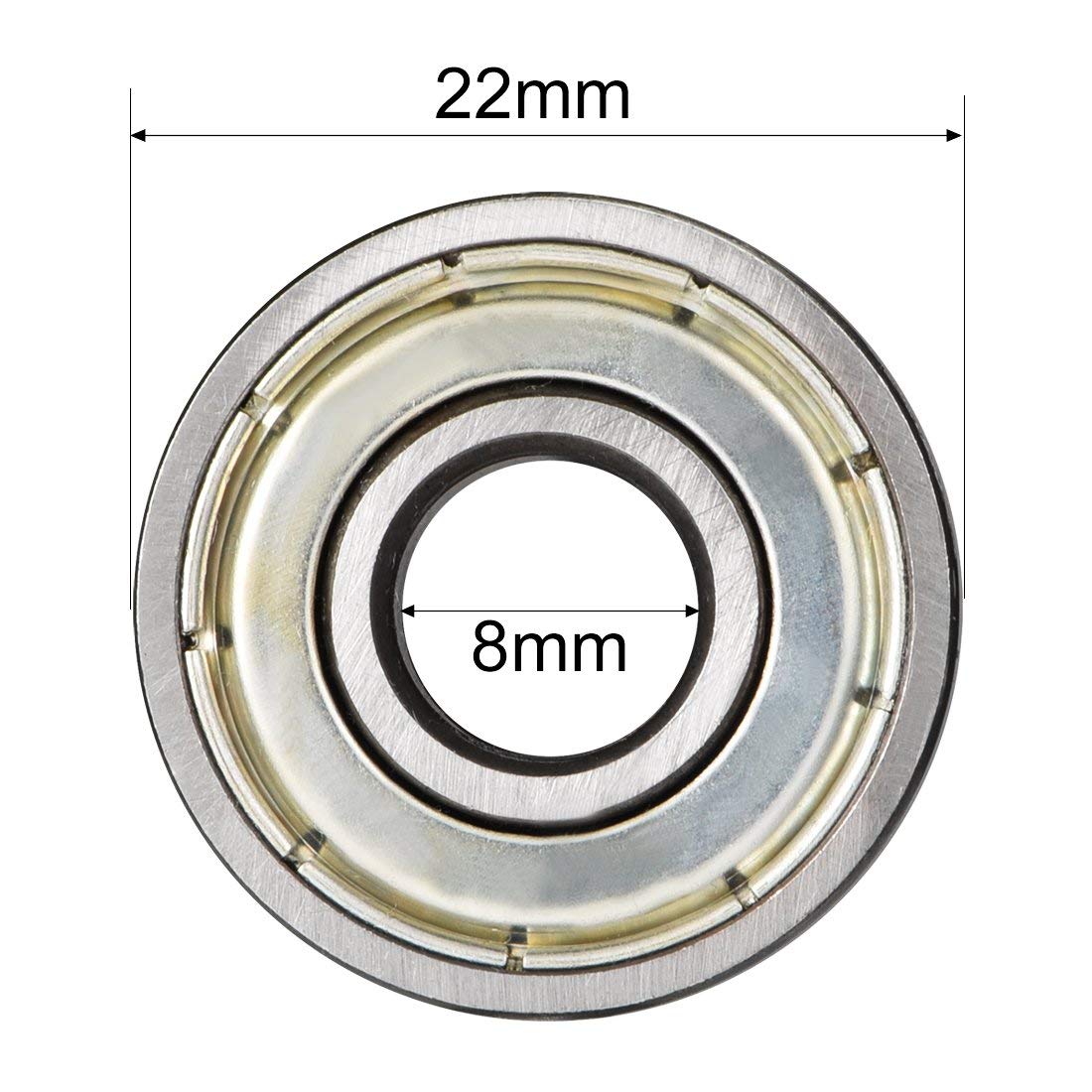608Z (8x22x7mm) Ball Bearings Metal Double Shielded Radial Ball Bearings | 3D Printer or Robotics or DIY Projects or Wheelchair Wheel