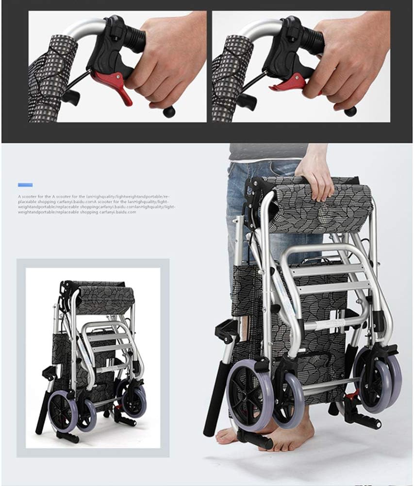Ultralightweight Compact Foldable Portable Aluminum Transit Wheelchair With Travelling Carry Bag - Flip Up Footrests & Armrests | Attendant Propelled With Brake For Adults, Elderly & Children
