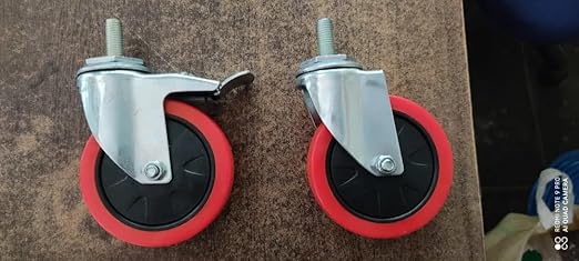 eOnekart 3 Inch Castor Wheel Complete Set 4Pcs with Thread | Replacement for Wheelchair & Mobility Equipment | Heavy Duty Durable Smooth Rolling Universal Front Wheel Spare Part | Quick Install