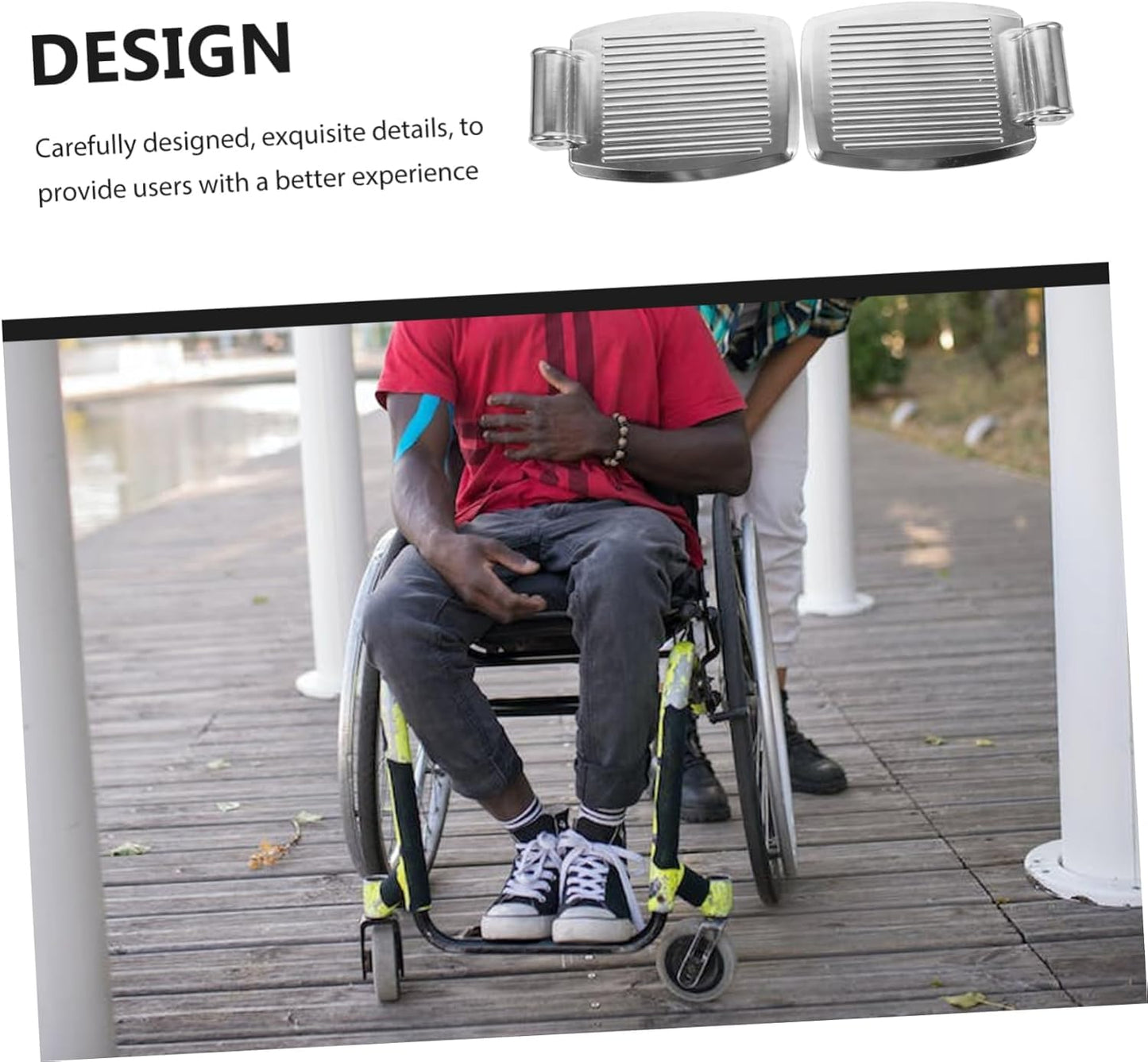 eOnakart Aluminium Foot Rest for Wheelchair (Pair) – Strong & Durable Replacement Footrests | Lightweight, Adjustable, Easy to Attach, Universal Fit for Most Standard Wheelchairs