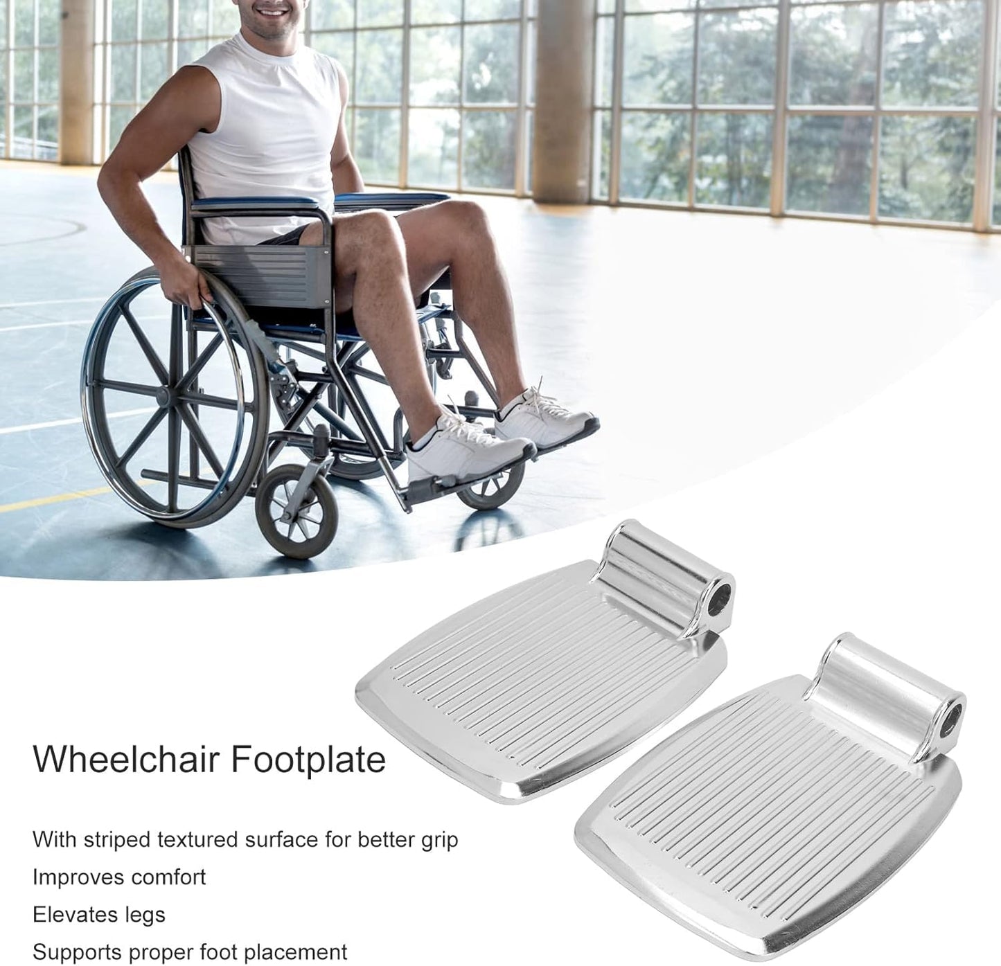 eOnekart Aluminium Foot Rest for Wheelchair (Singal) – Strong & Durable Replacement Footrests | Lightweight, Adjustable, Easy to Attach, Universal Fit for Most Standard Wheelchairs