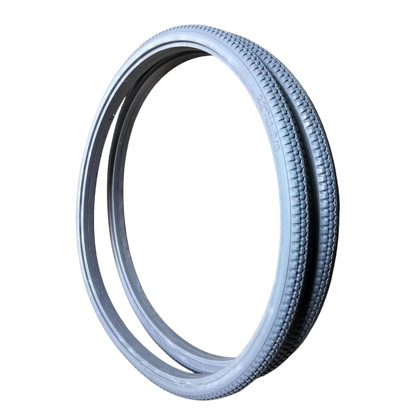 eOnekart 22 Inch (22×1 3/8) Replacement Wheelchair Puncture Proof Solid PU Rear Wheel Tires Grey (Pack Of 2)