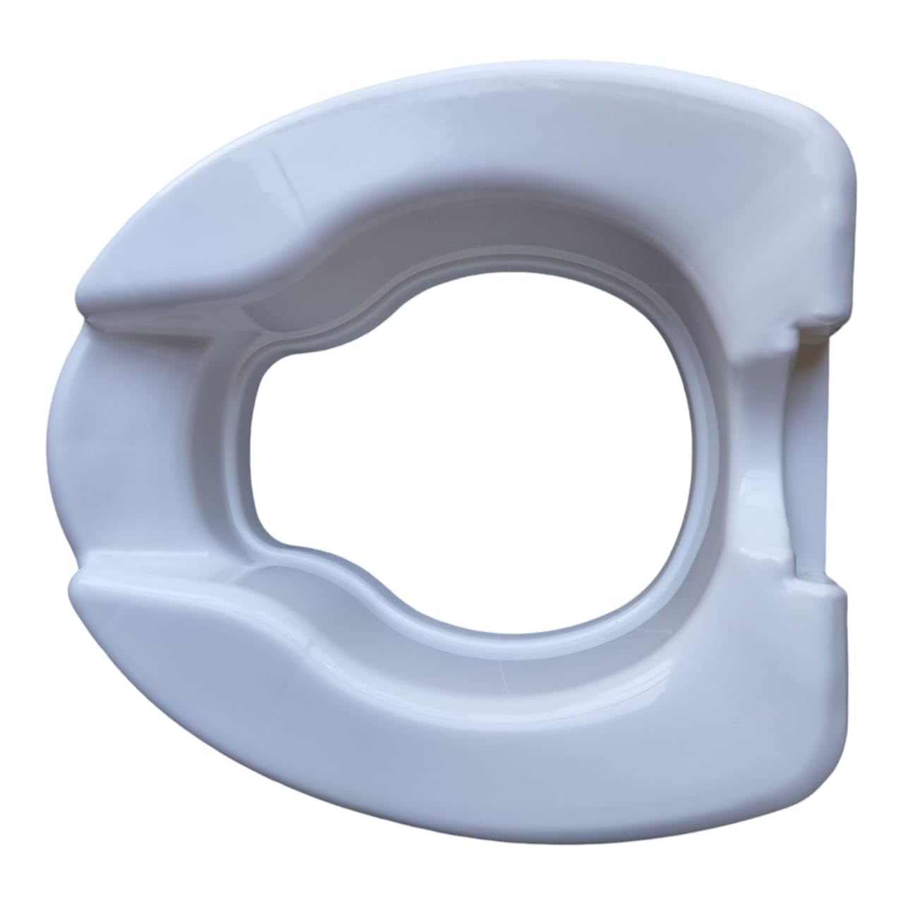 Commode Raiser Seat 4 inch | Comfortable, Lightweight Portable Commode Seat Raiser/Adjustable Toilet Seat - Universal (White)