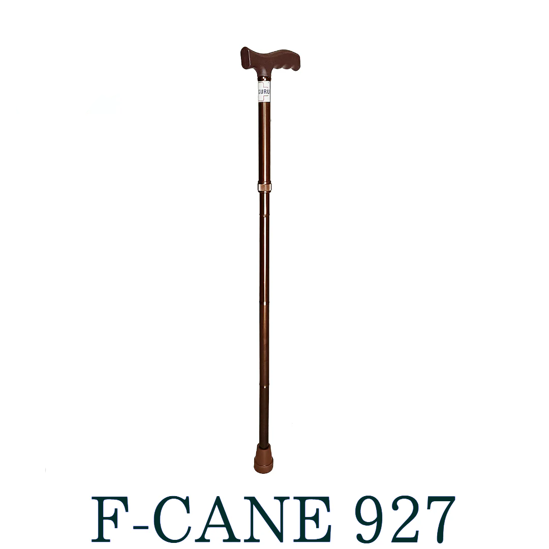 4 Folding Lightweight Portable Aluminium Walking Stick (F-CANE927) Height Adjustable Non-Slip for Old Age Men & Women (Chocolate)