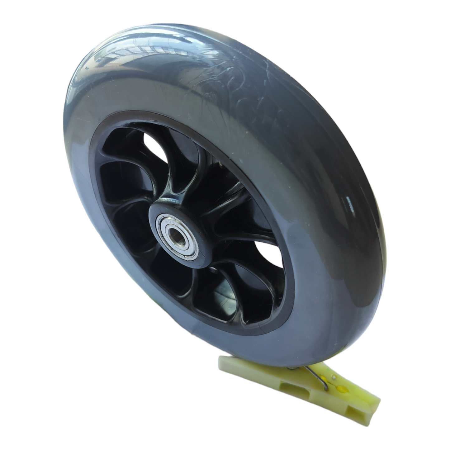 6 Inch Front Caster Solid PU Wheel Replacement for Wheelchairs, Rollators & Walkers With Bearing (Pack of 2)
