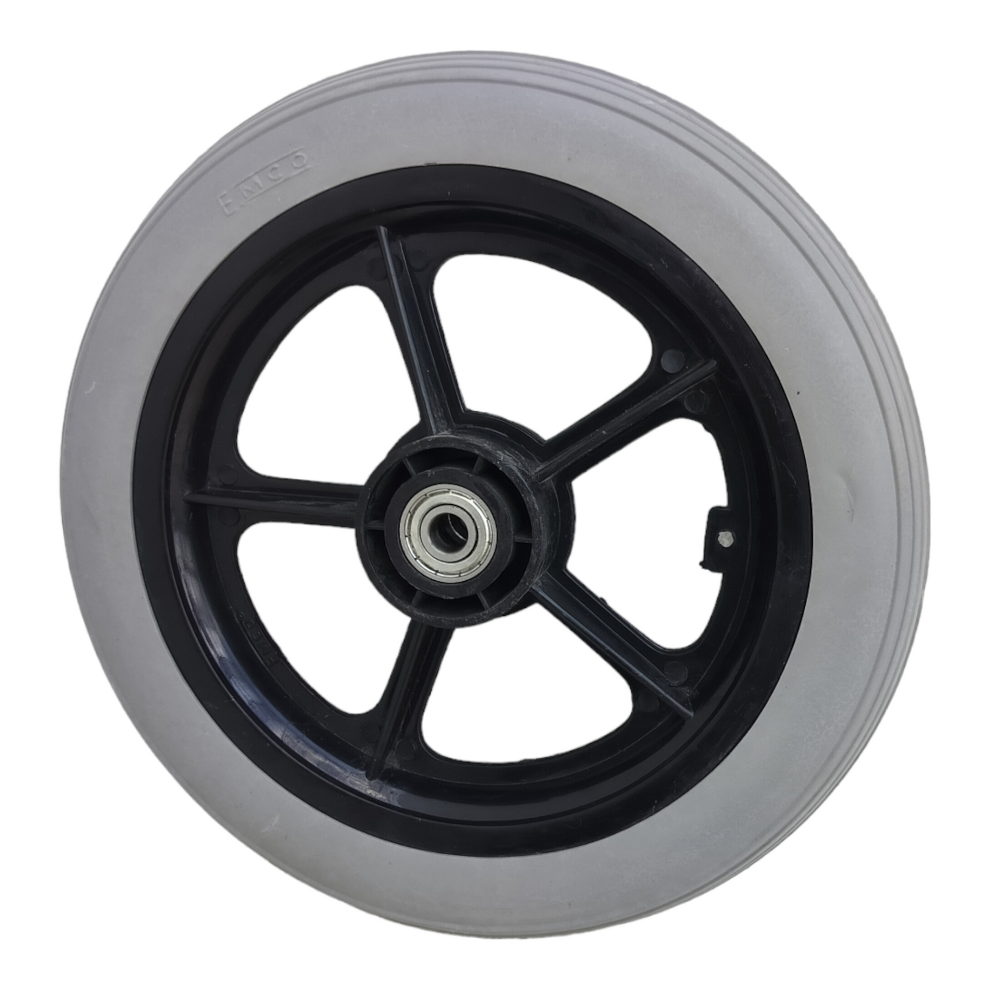 eOnekart 12 Inch Rear PU Hub PVC Wheel Replacement for Wheelchair With Bearing | Puncture Proof Solid Tire | Grey (Pack of 2)