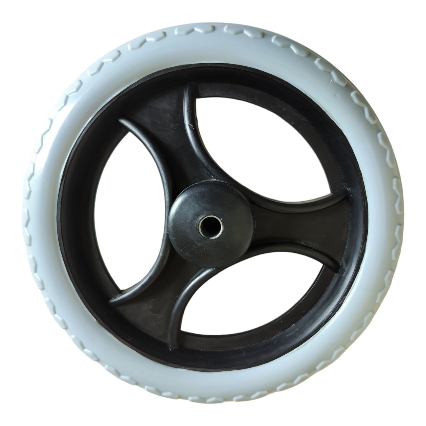 Premium Imported 8 Inch Front Caster Solid PU Wheel Replacement for Wheelchair With Bearing - Grey (Pack of 1)
