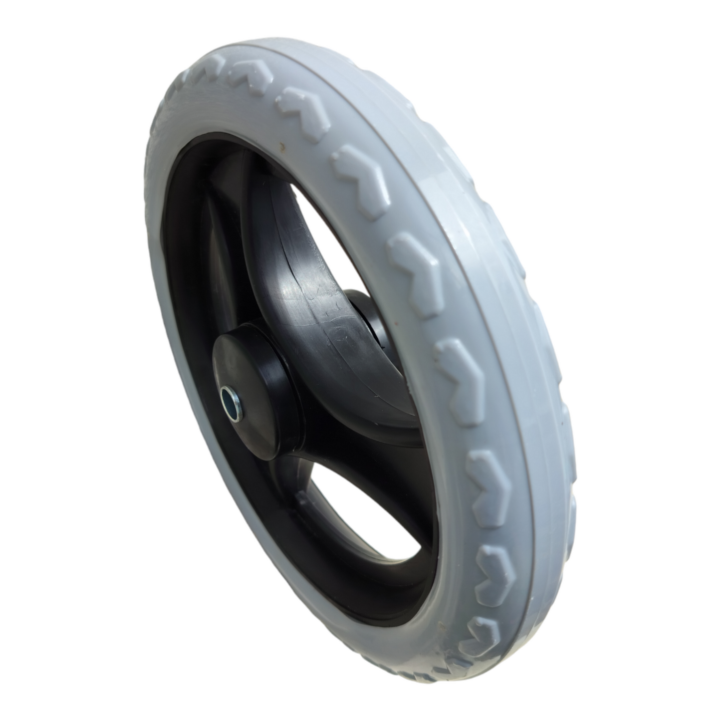 Premium Imported 8 Inch Front Caster Solid PU Wheel Replacement for Wheelchair With Bearing - Grey (Pack of 1)