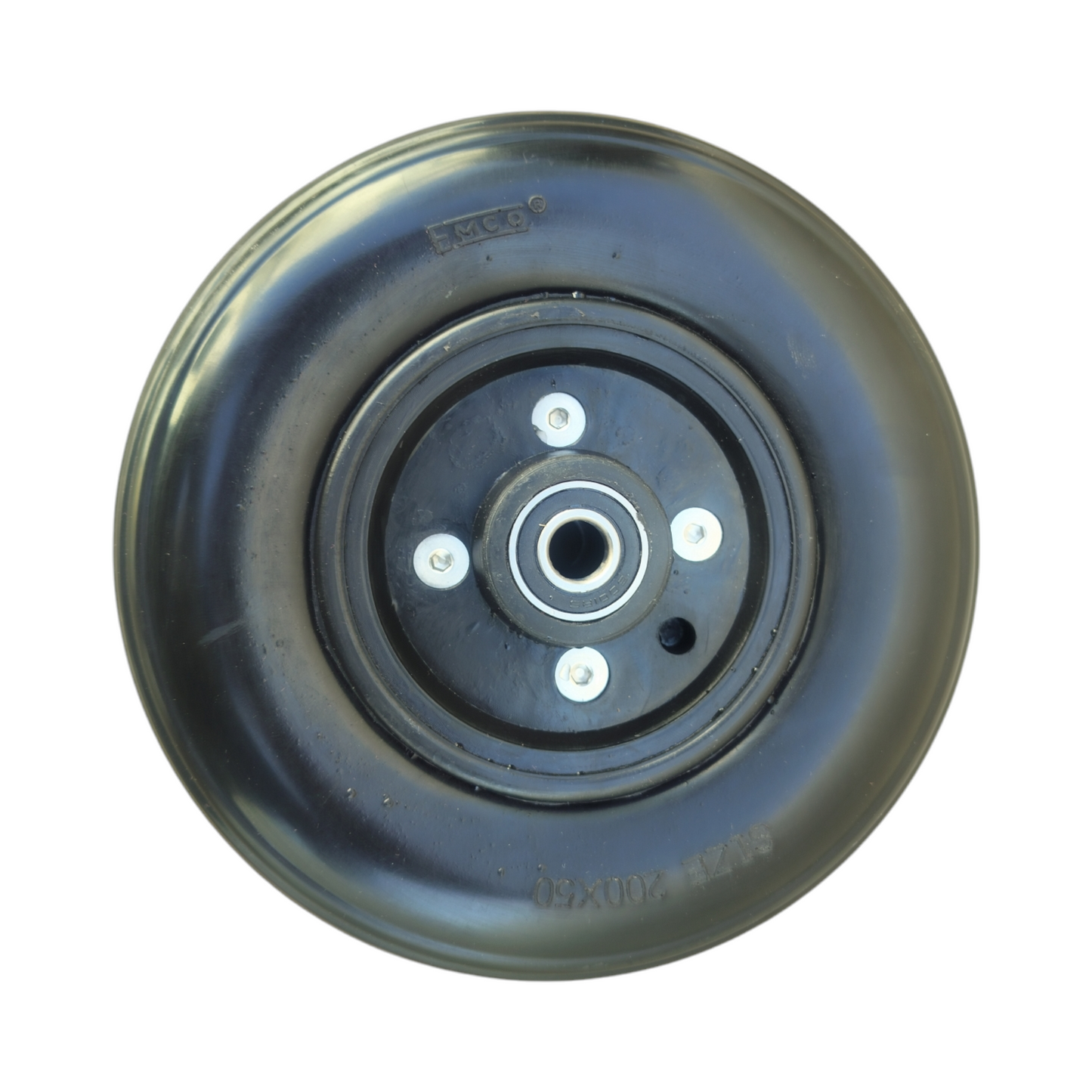 8 Inch (200×50) Front Caster Wheel for Electric Wheelchair With Bearing (Pack of 2) - Black