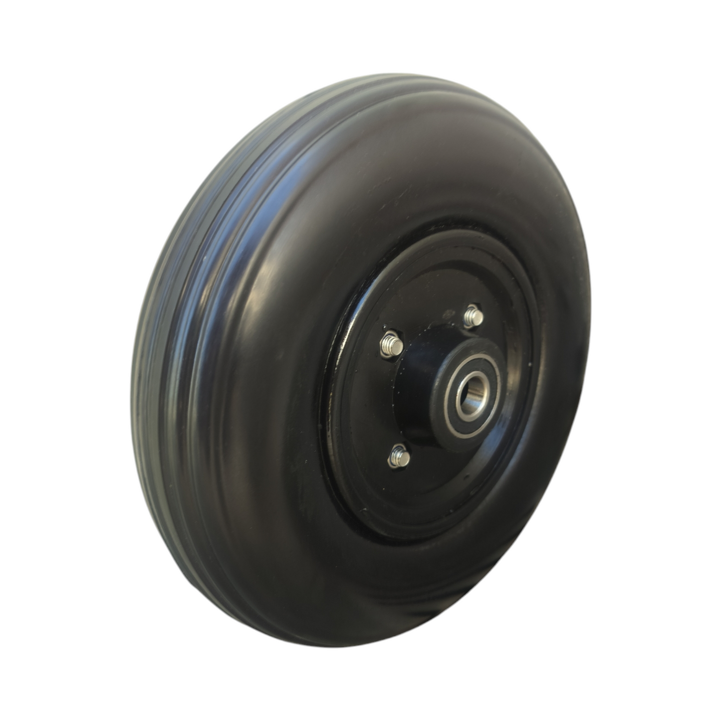8 Inch (200×50) Front Caster Wheel for Electric Wheelchair With Bearing (Pack of 2) - Black