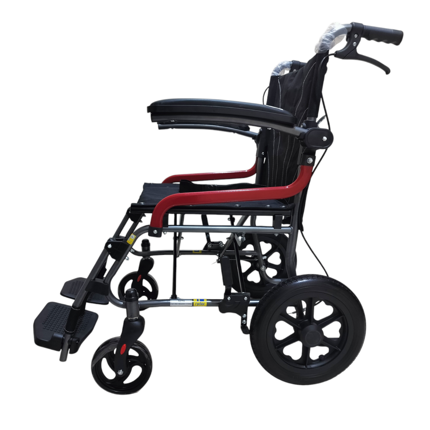 Karma Ryder 6 MWC-AR FR-F12 Lightweight Folding Wheelchair for Easy Compact Mobility | MS Frame | Flip Up Arm Rest & Footrest | Ergonomic Comfortable Seating | Attendant Brake