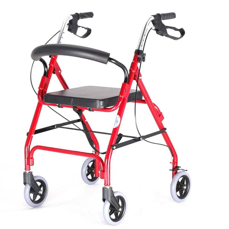 Lightweight Foldable Aluminium Dual Use Rollator Walker With Seat for Seniors