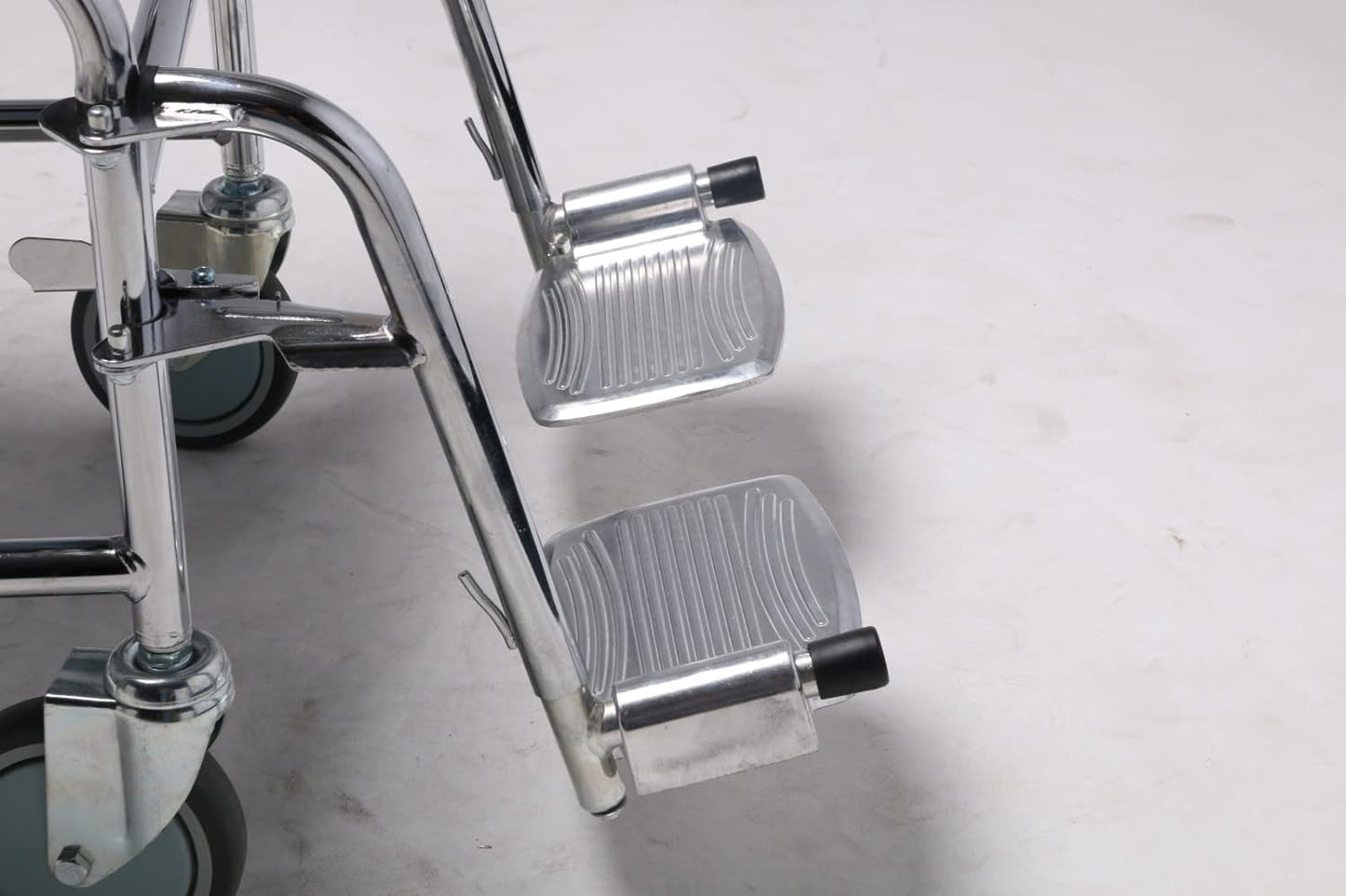 Rolling Commode Chair With Locking System Wheel With Commode Pot | Western Toilet & Portable Use | Removable Footrest | Flip-down Armrest (Seat Lift | Foldable Frame)
