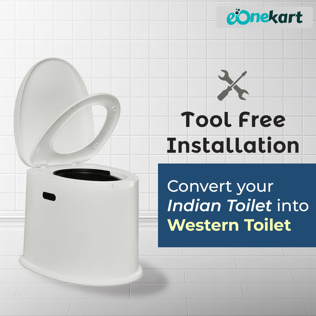 2 in 1 Top Opening Potable Commode Toilet Seat With Dual Bucket | Indian Toilet to Western Converter | Lightweight Durable & Suitable for Travel, Camping & Home Easy to Use | Weight 3Kg. Only