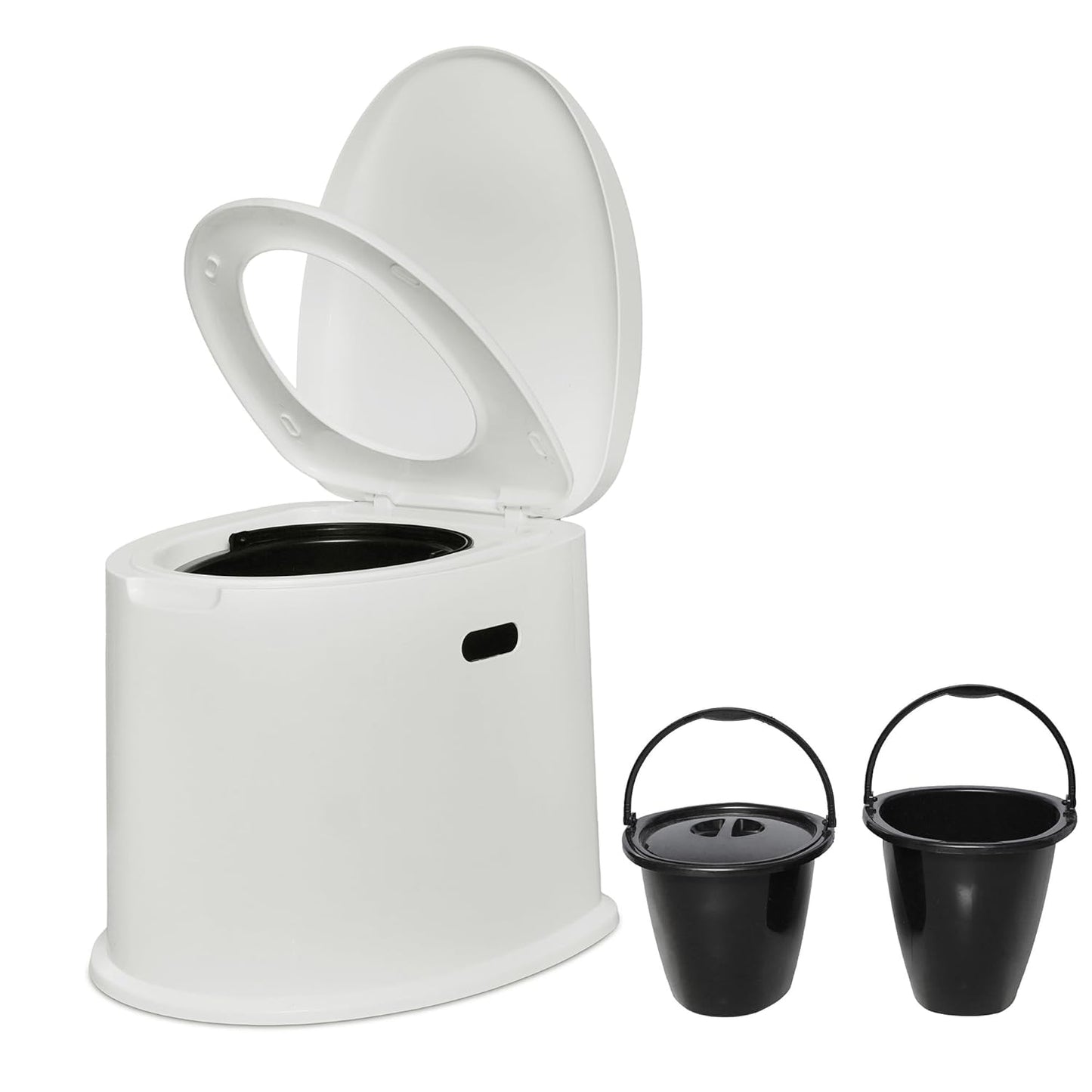 2 in 1 Top Opening Potable Commode Toilet Seat With Dual Bucket | Indian Toilet to Western Converter | Lightweight Durable & Suitable for Travel, Camping & Home Easy to Use | Weight 3Kg. Only