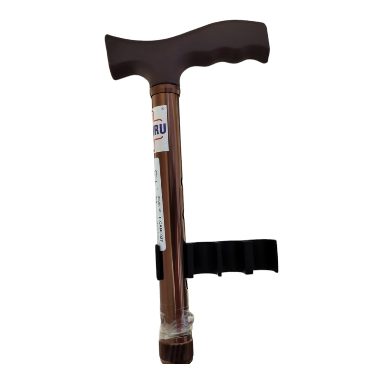 4 Folding Lightweight Portable Aluminium Walking Stick (F-CANE927) Height Adjustable Non-Slip for Old Age Men & Women (Chocolate)