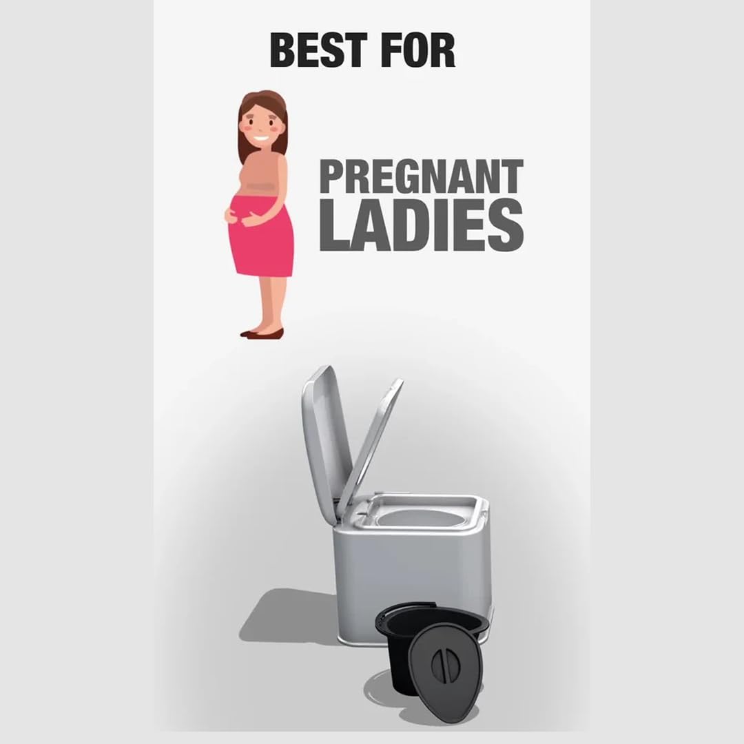 Supremo Portable Commode Toilet Seat for Patients, Pregnant Ladies, Seniors & Handicap | Indoor/Outdoor/Traveling | Lightweight Durable | Weight Only 3Kg | Easy to Carry | Easy to Fit Indian Toilet