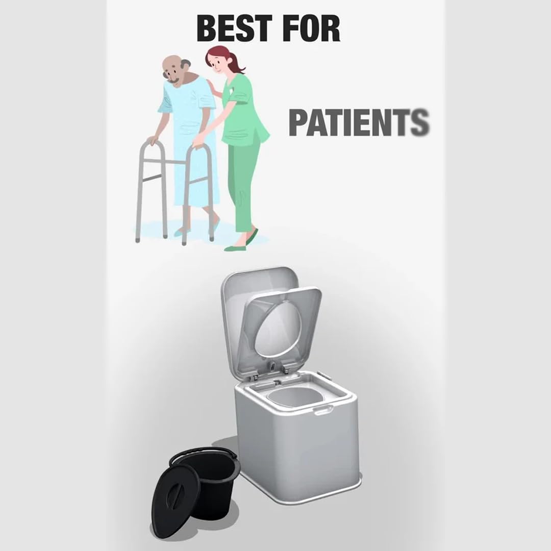 Supremo Portable Commode Toilet Seat for Patients, Pregnant Ladies, Seniors & Handicap | Indoor/Outdoor/Traveling | Lightweight Durable | Weight Only 3Kg | Easy to Carry | Easy to Fit Indian Toilet