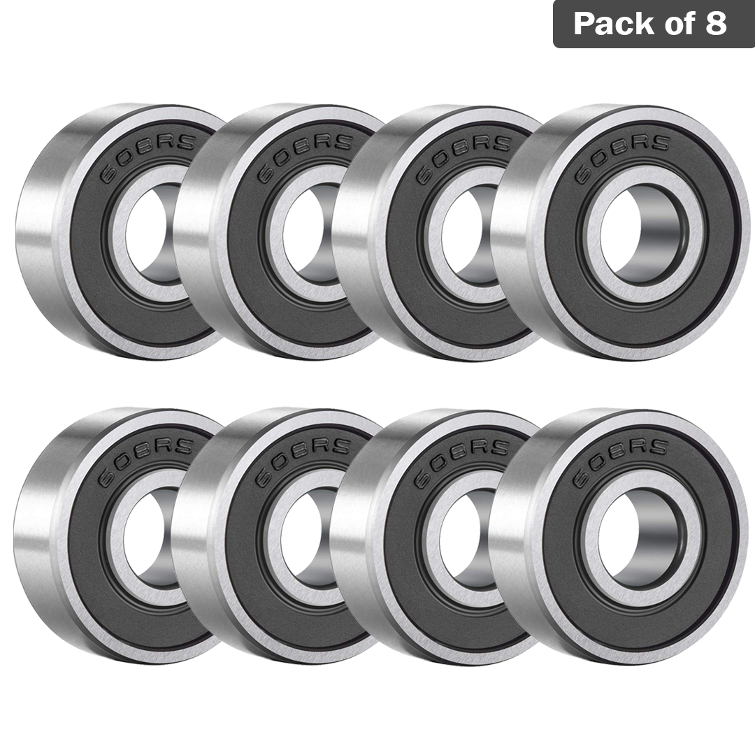 608RS (8x22x7mm) Ball Bearings Metal Double Shielded Radial Ball Bearings | 3D Printer or Robotics or DIY Projects or Wheelchair Wheel