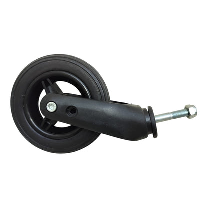 6 Inch (150×30) Wheelchair Wheel Complete With Fork Bearing & Nut Bolt | Height Adjustable | Black (Pack of 2)