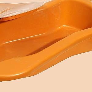 eOnekart Unisex Polypropylene Bed Pan I-25 with Lid – Full Size Adult Bedpan for Men & Women | Durable Leakproof Portable Bed Pan for Elderly, Patients & Bedridden Care | Easy Clean Medical Bedpan (Orange)