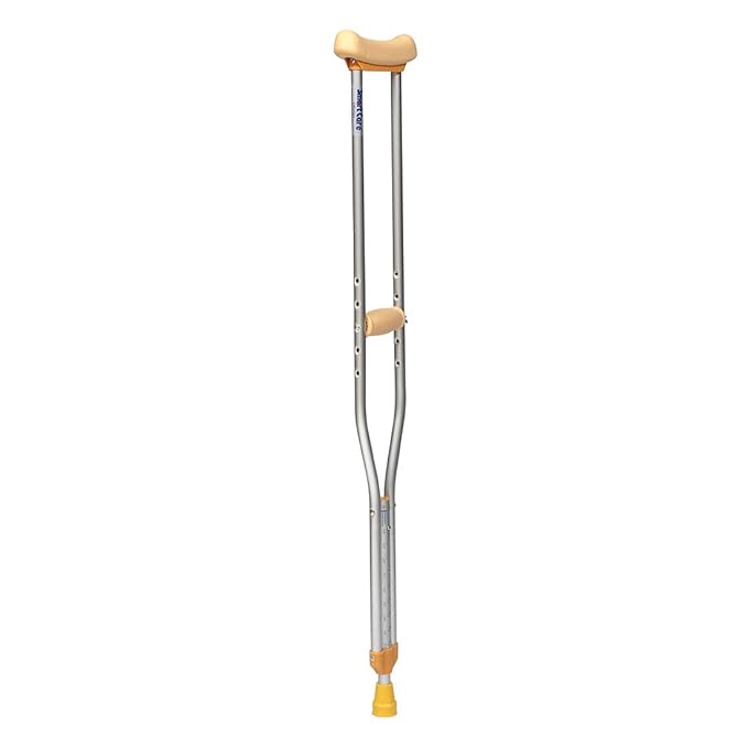 eOnekart Adjustable Under Arm Crutches for Adults (Large Size) | Lightweight Aluminium Walking Support | Anti-Slip Rubber Tips | Height Adjustable Walking Aid for Injury, Surgery & Mobility Support