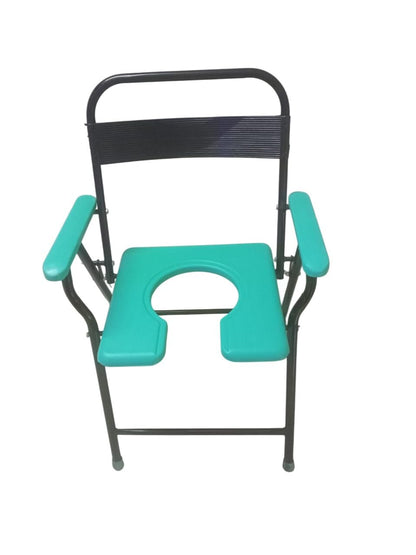 eOnekart Foldable Commode Chair for Adults & Seniors | Height Adjustable, Portable, Heavy-Duty Steel Frame, Bathroom Support Chair with Removable Pan for Patients, Disabled & Pregnant Women