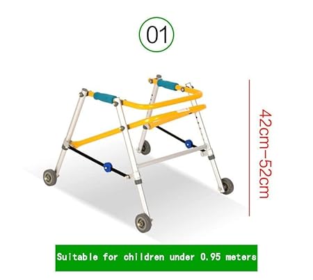 eOnekart CP Child Rollator Walker | Lightweight Foldable Reverse Walker for Kids | Soft Wheels | Aluminum Frame | Height Adjustable | Child Stand & Mobility Support for Cerebral Palsy