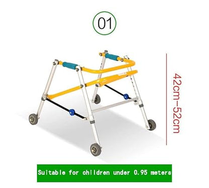 eOnekart CP Child Rollator Walker | Lightweight Foldable Reverse Walker for Kids | Soft Wheels | Aluminum Frame | Height Adjustable | Child Stand & Mobility Support for Cerebral Palsy