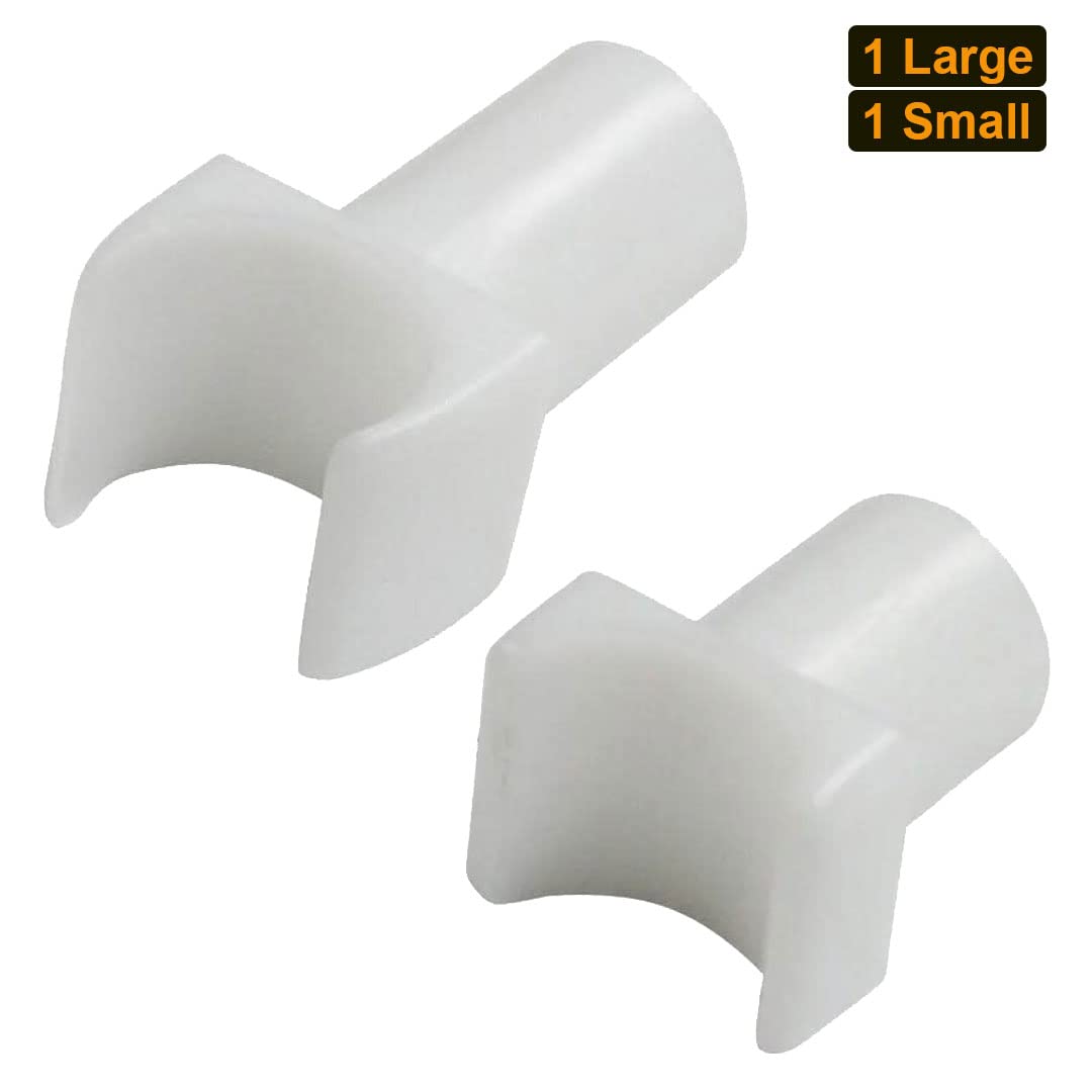 White Nylon Seat Rail Glide for Fixed Arm Wheelchair | 1/2" and 3/4" (1 Large 1 Small)