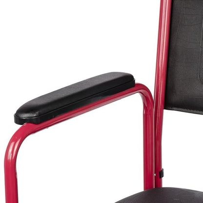 Rolling Commode Chair With Locking System Wheel With Commode Pot | Western Toilet & Portable Use | Removable Footrest | Flip-down Armrest (Seat Lift | Foldable Frame)