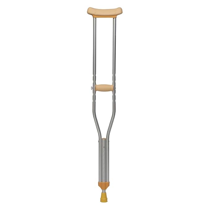eOnekart Adjustable Under Arm Crutches for Adults (Small Size) | Lightweight Aluminium Walking Support | Anti-Slip Rubber Tips | Height Adjustable Walking Aid for Injury, Surgery & Mobility Support