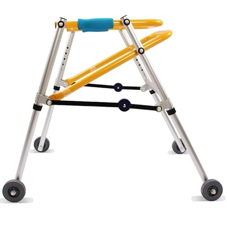 eOnekart CP Child Rollator Walker | Lightweight Foldable Reverse Walker for Kids | Soft Wheels | Aluminum Frame | Height Adjustable | Child Stand & Mobility Support for Cerebral Palsy