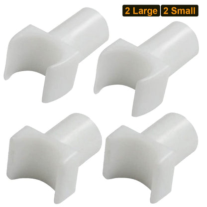 White Nylon Seat Rail Glide for Fixed Arm Wheelchair | 1/2" and 3/4" (2 Large 2 Small)