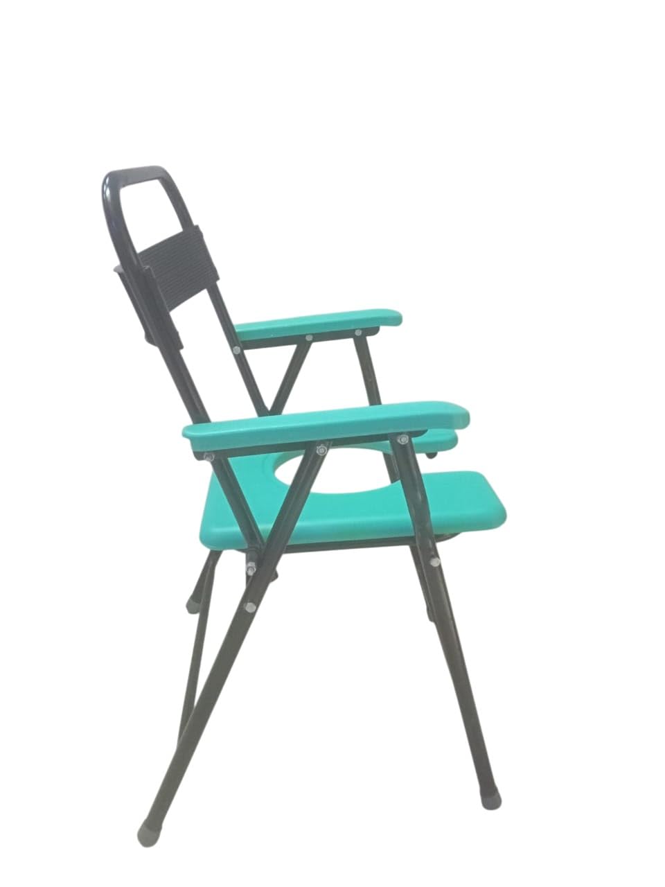 eOnekart Foldable Commode Chair for Adults & Seniors | Height Adjustable, Portable, Heavy-Duty Steel Frame, Bathroom Support Chair with Removable Pan for Patients, Disabled & Pregnant Women
