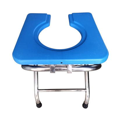 eOnekart Multicolor Imported Foldable Stainless Steel Shower Commode Stool | Bedside Commode Chair Toilet Comfortable For Elderly Pregnant Women, Senior & Disabled Patients