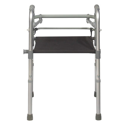 Aluminium Height Adjustable Folding Walker With Seat | Lightweight Portable | Handle Grip | Easy to Use