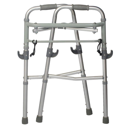 Aluminium Height Adjustable Folding Walker With Seat | Lightweight Portable | Handle Grip | Easy to Use