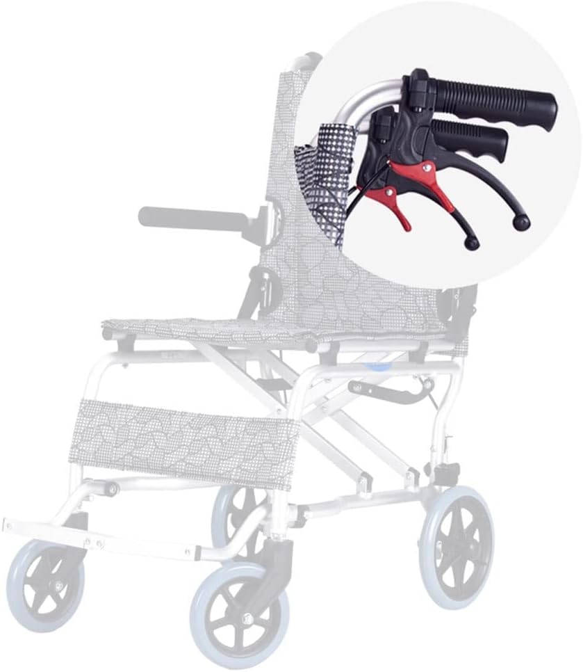 Ultralightweight Compact Foldable Portable Aluminum Transit Wheelchair With Travelling Carry Bag - Flip Up Footrests & Armrests | Attendant Propelled With Brake For Adults, Elderly & Children