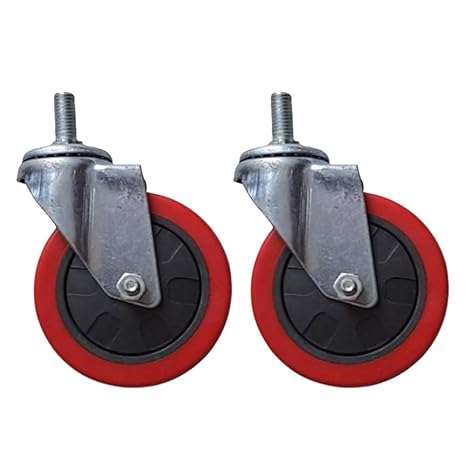 eOnakart 3 Inch Castor Wheel Without Lock (Thread Type) for Wheelchair | Durable Front Caster Wheel Replacement | Smooth 360° Rotation | Heavy Duty Rubber Wheel for Mobility Aid Chairs (Pack of 2)