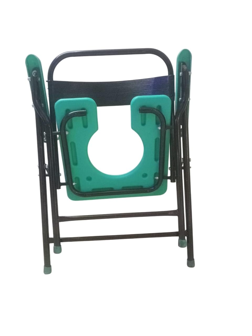eOnekart Foldable Commode Chair for Adults & Seniors | Height Adjustable, Portable, Heavy-Duty Steel Frame, Bathroom Support Chair with Removable Pan for Patients, Disabled & Pregnant Women