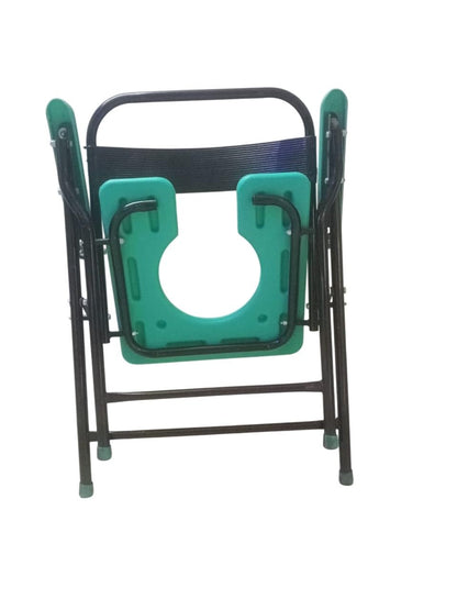 eOnekart Foldable Commode Chair for Adults & Seniors | Height Adjustable, Portable, Heavy-Duty Steel Frame, Bathroom Support Chair with Removable Pan for Patients, Disabled & Pregnant Women